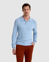NIALL TEXTURED POLO MENS KNITWEAR