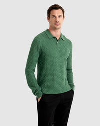 NIALL TEXTURED POLO MENS KNITWEAR