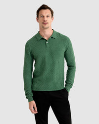 NIALL TEXTURED POLO MENS KNITWEAR