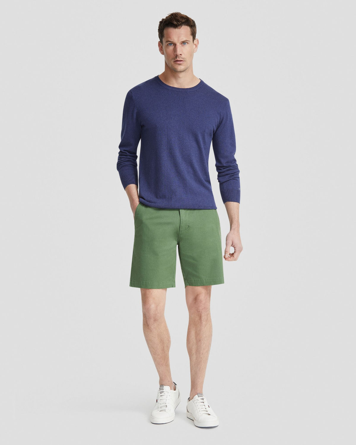 BASIC CREW NECK CASHMERE BLEND TOP MENS KNITWEAR