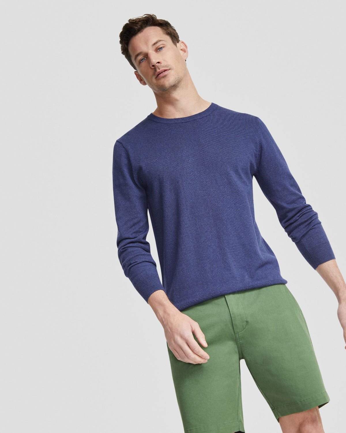 BASIC CREW NECK CASHMERE BLEND TOP MENS KNITWEAR