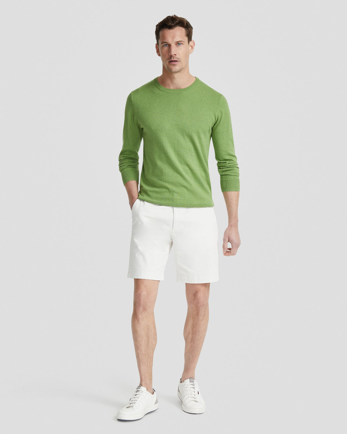 BASIC CREW NECK CASHMERE BLEND TOP MENS KNITWEAR