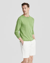 BASIC CREW NECK CASHMERE BLEND TOP MENS KNITWEAR