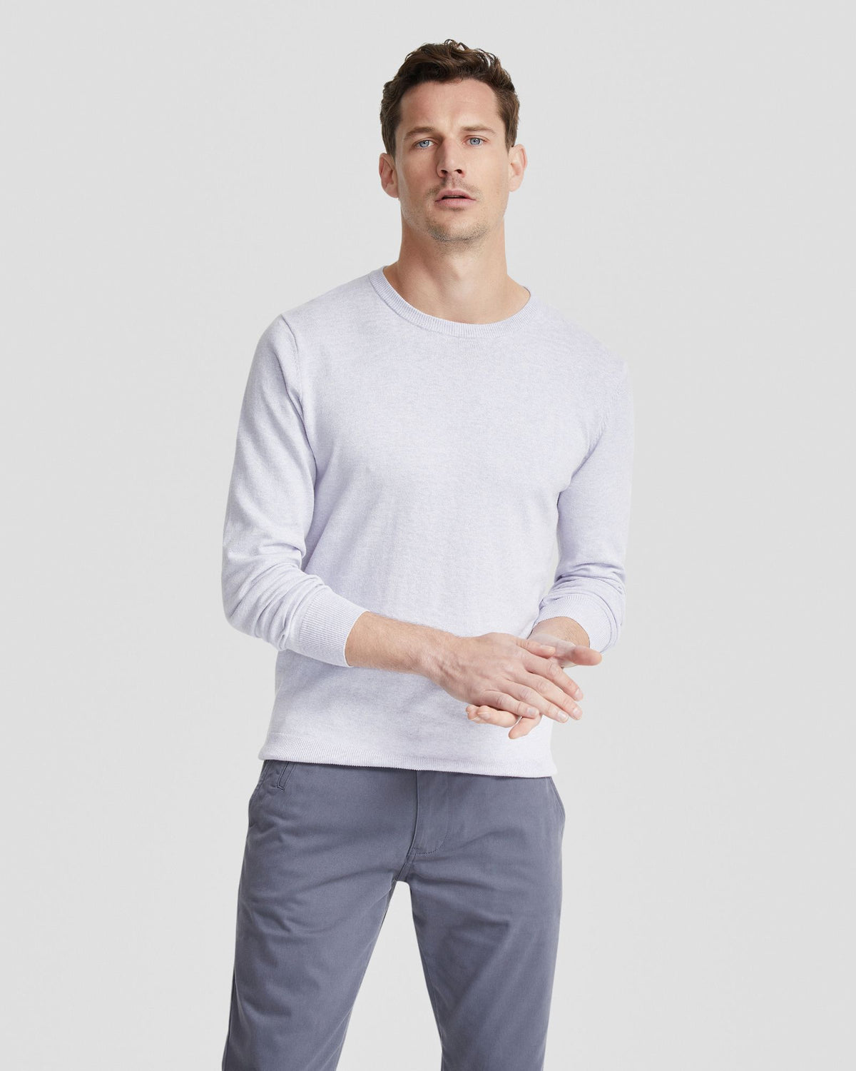 BASIC CREW NECK CASHMERE BLEND TOP MENS KNITWEAR