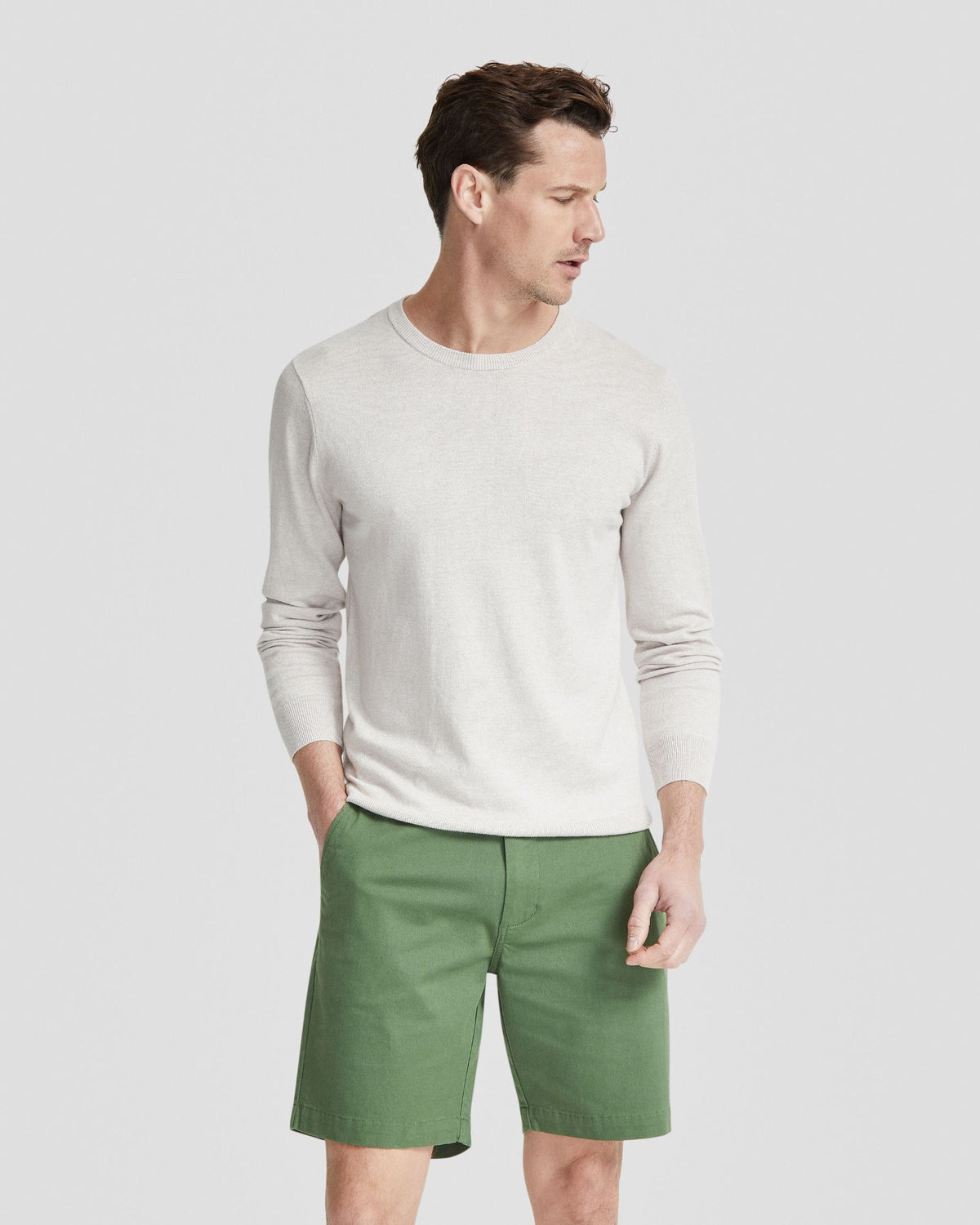 BASIC CREW NECK CASHMERE BLEND TOP MENS KNITWEAR