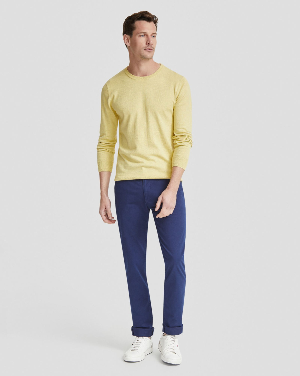 BASIC CREW NECK CASHMERE BLEND TOP MENS KNITWEAR