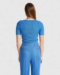 LUCY RIB V-NECK KNITTED TOP WOMENS KNITWEAR