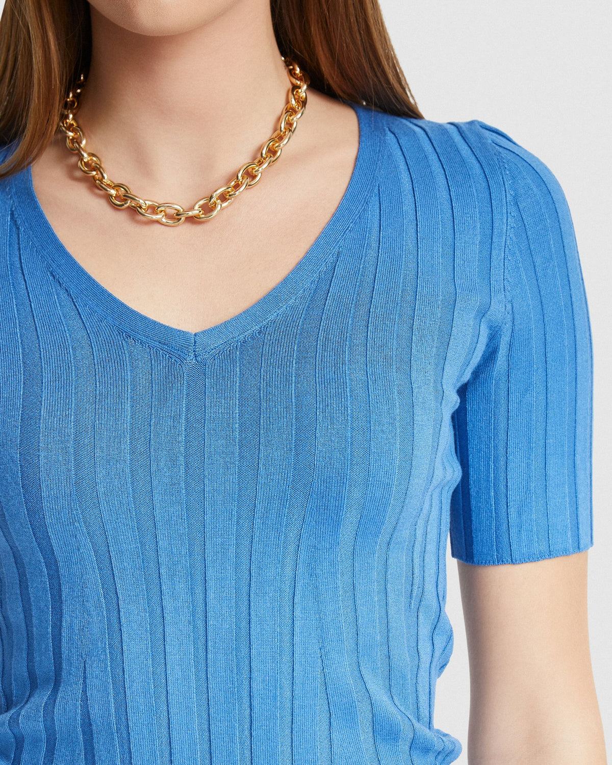 LUCY RIB V-NECK KNITTED TOP WOMENS KNITWEAR