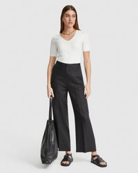 LUCY RIB V-NECK KNITTED TOP WOMENS KNITWEAR