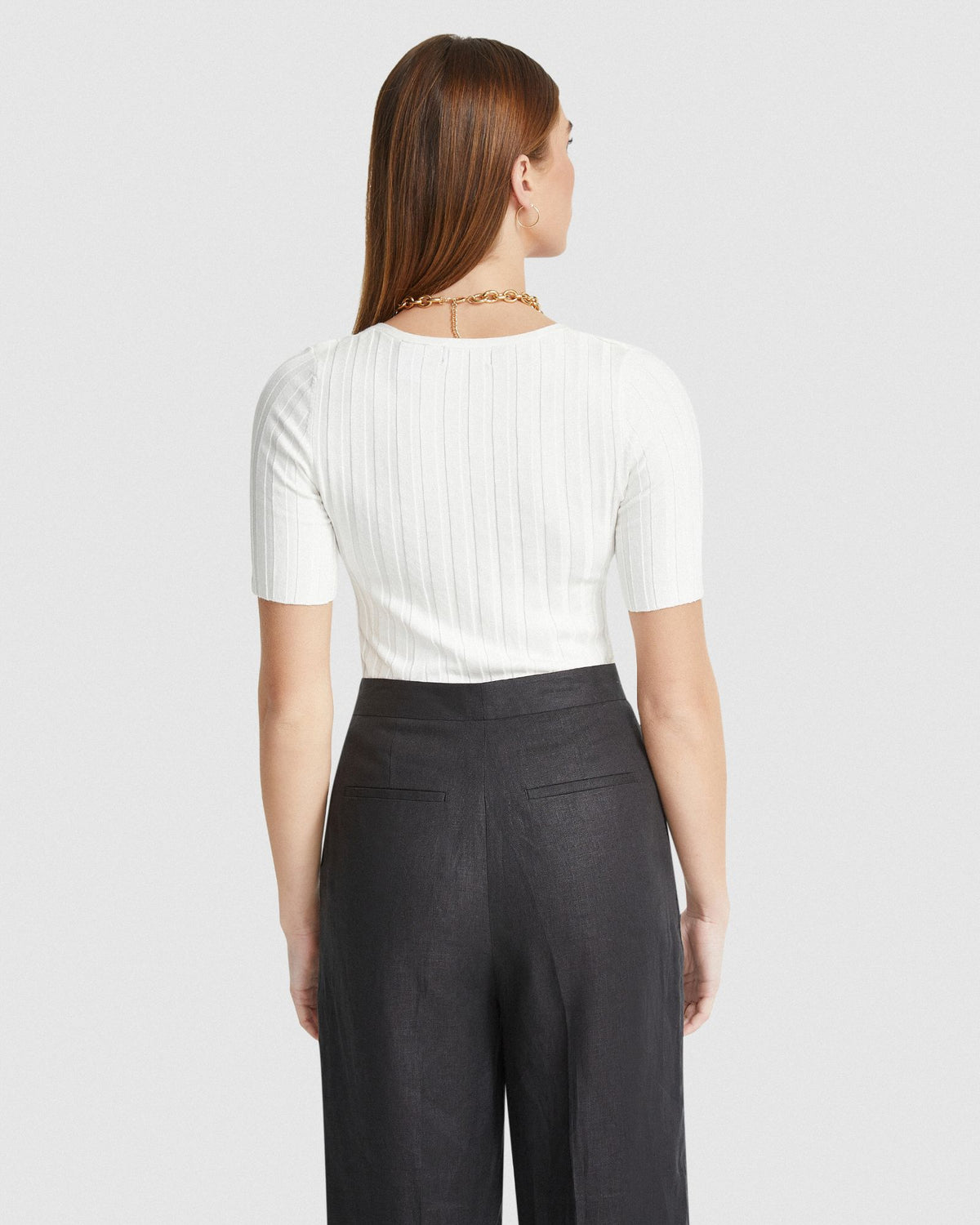 LUCY RIB V-NECK KNITTED TOP WOMENS KNITWEAR