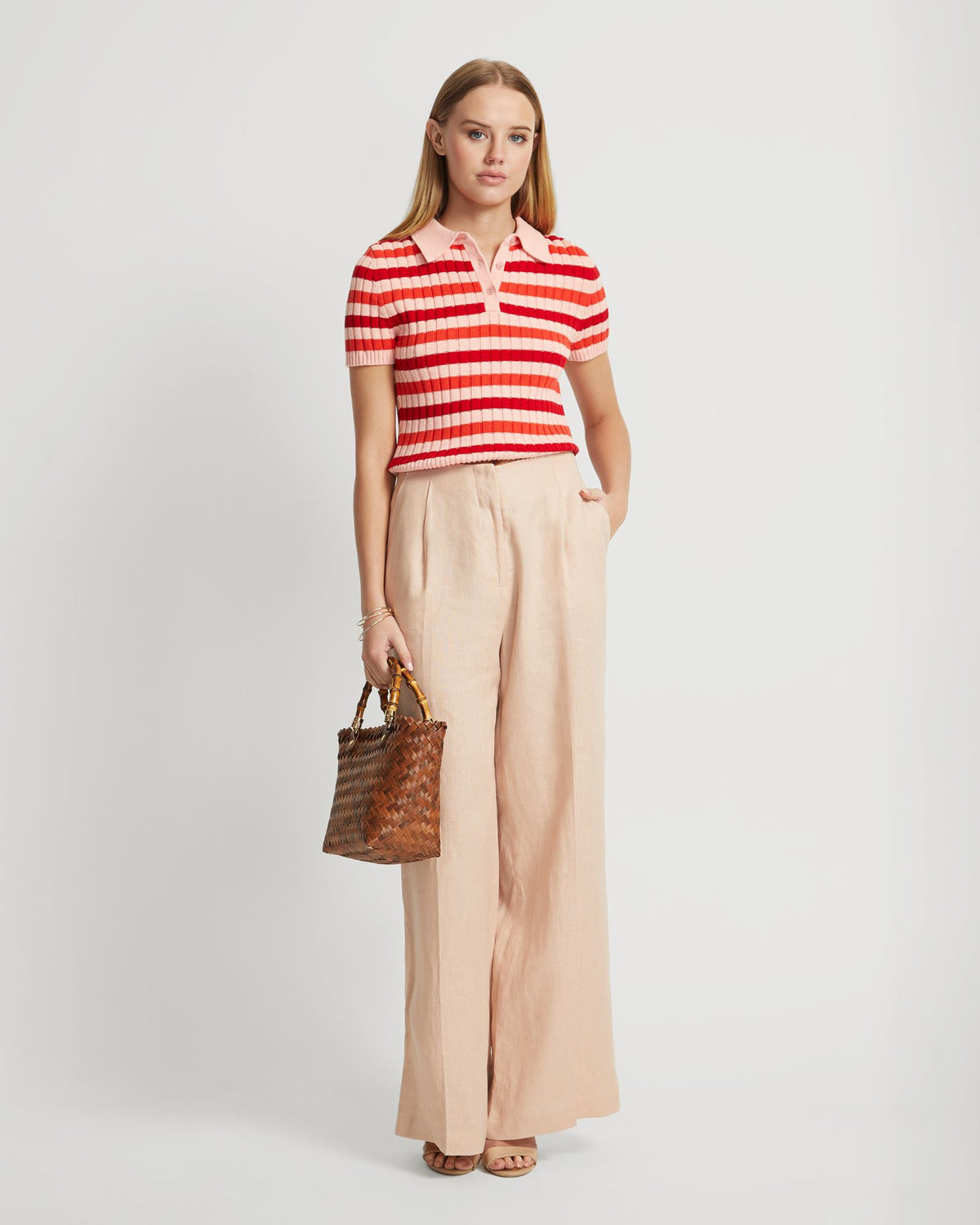 MARLEY COTTON STRIPED POLO WOMENS KNITWEAR