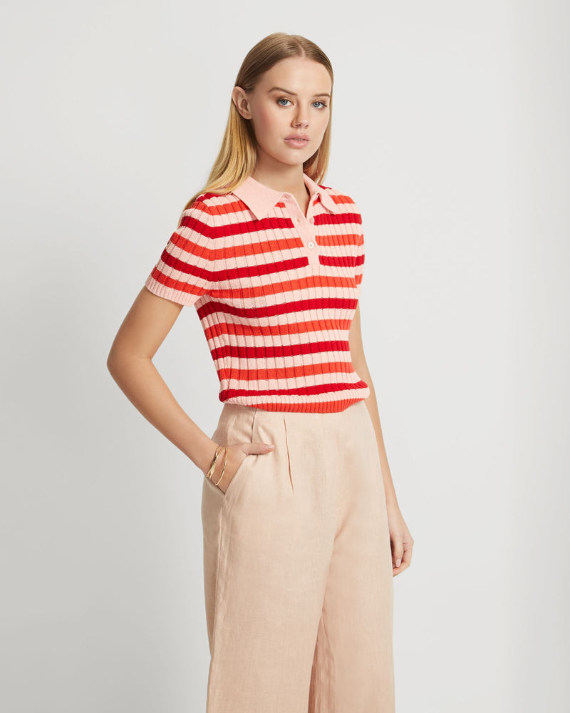 MARLEY COTTON STRIPED POLO WOMENS KNITWEAR