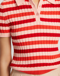 MARLEY COTTON STRIPED POLO WOMENS KNITWEAR