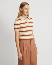 MARLEY COTTON STRIPED POLO WOMENS KNITWEAR