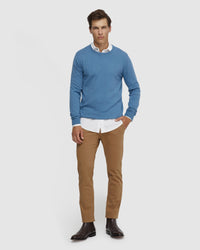 CREW NECK COTTON CASHMERE KNIT MENS KNITWEAR