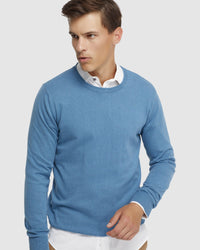 CREW NECK COTTON CASHMERE KNIT MENS KNITWEAR