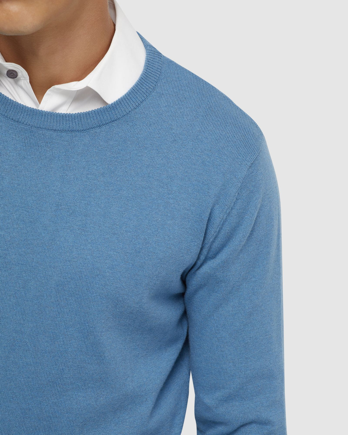 CREW NECK COTTON CASHMERE KNIT MENS KNITWEAR