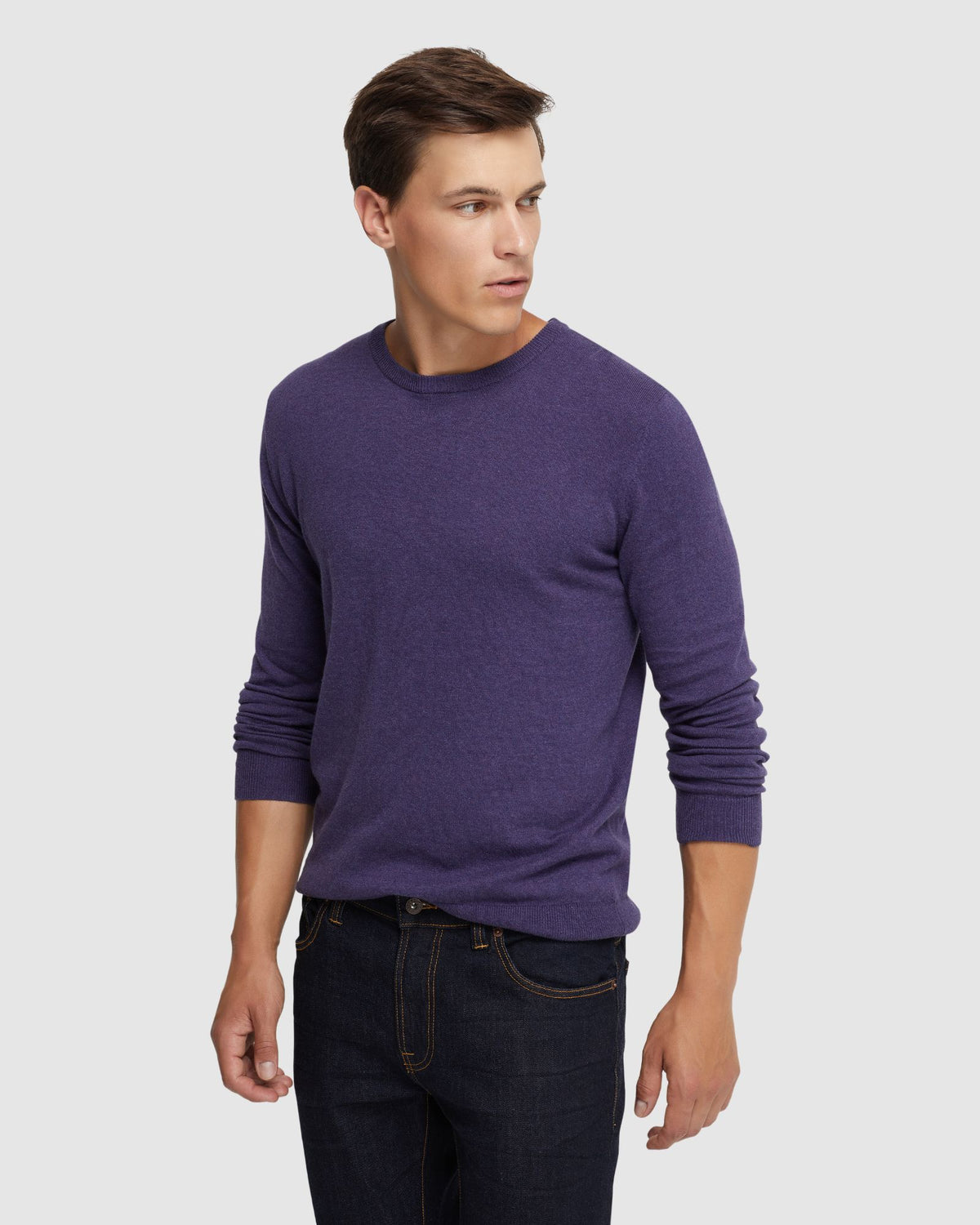 CREW NECK COTTON CASHMERE KNIT MENS KNITWEAR