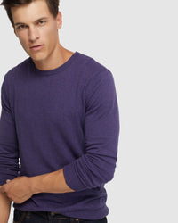 CREW NECK COTTON CASHMERE KNIT MENS KNITWEAR