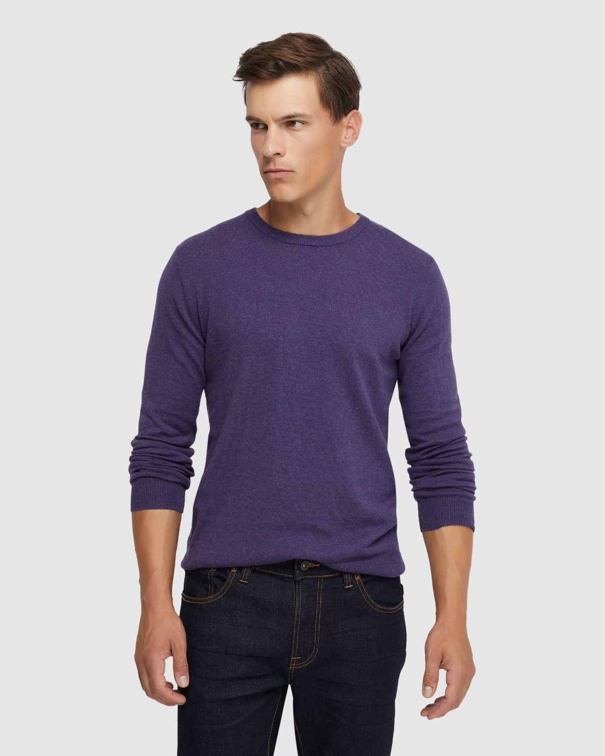 CREW NECK COTTON CASHMERE KNIT MENS KNITWEAR