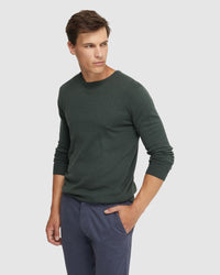 CREW NECK COTTON CASHMERE KNIT MENS KNITWEAR