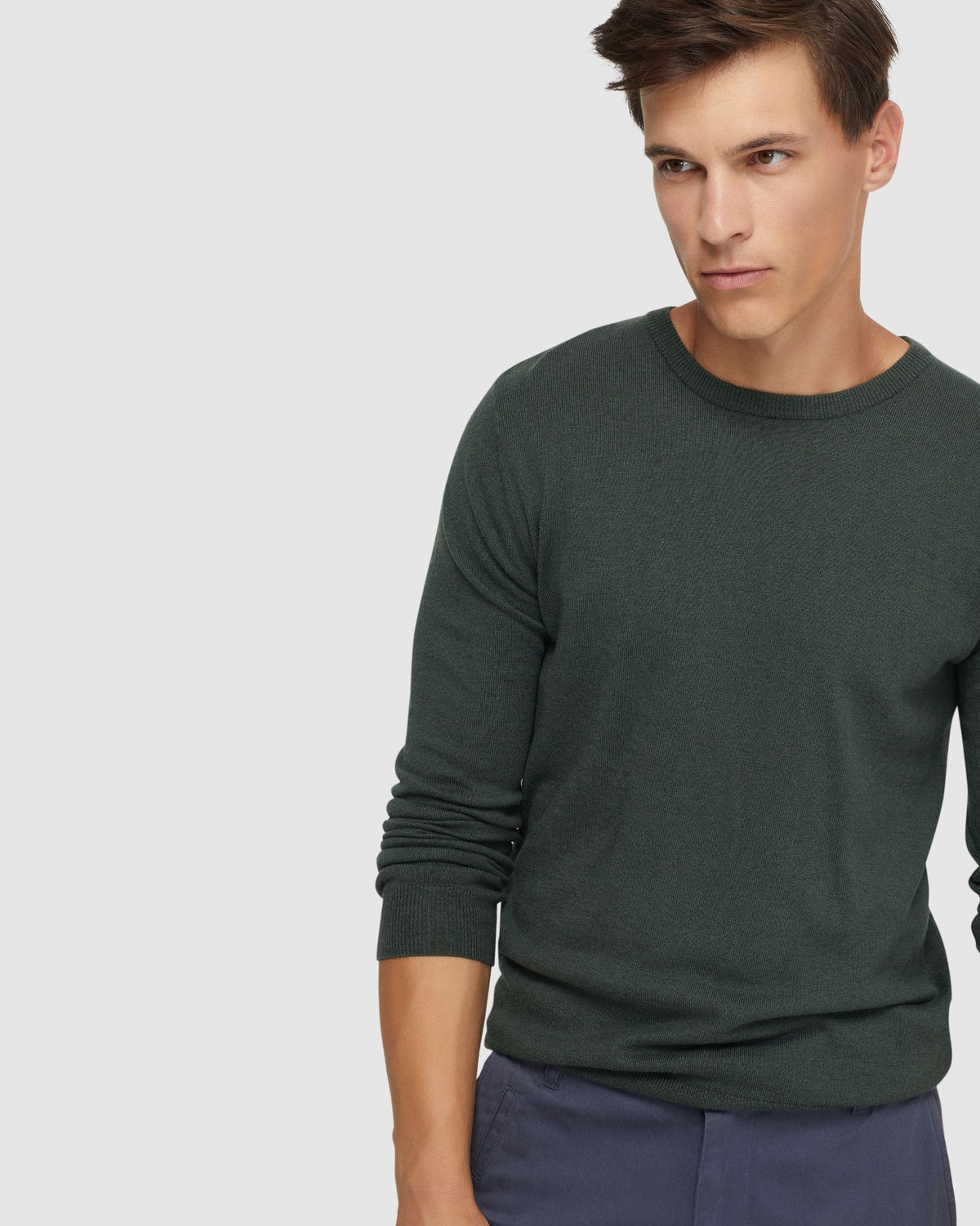 CREW NECK COTTON CASHMERE KNIT MENS KNITWEAR