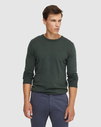 CREW NECK COTTON CASHMERE KNIT MENS KNITWEAR