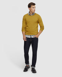 CREW NECK COTTON CASHMERE KNIT MENS KNITWEAR