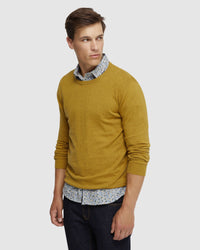 CREW NECK COTTON CASHMERE KNIT MENS KNITWEAR