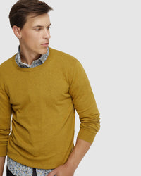 CREW NECK COTTON CASHMERE KNIT MENS KNITWEAR