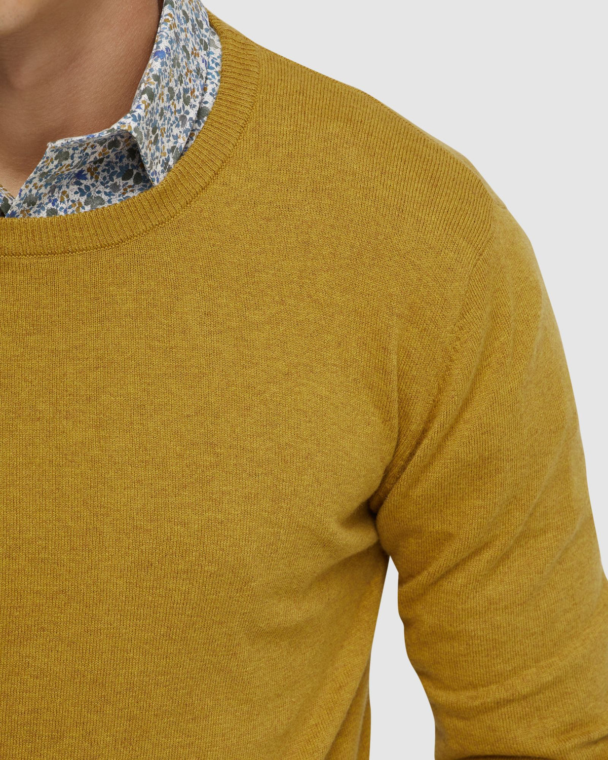 CREW NECK COTTON CASHMERE KNIT MENS KNITWEAR