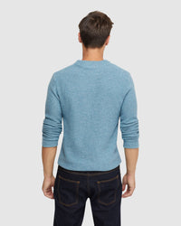 LEON CREW NECK WOOL RICH KNIT MENS KNITWEAR