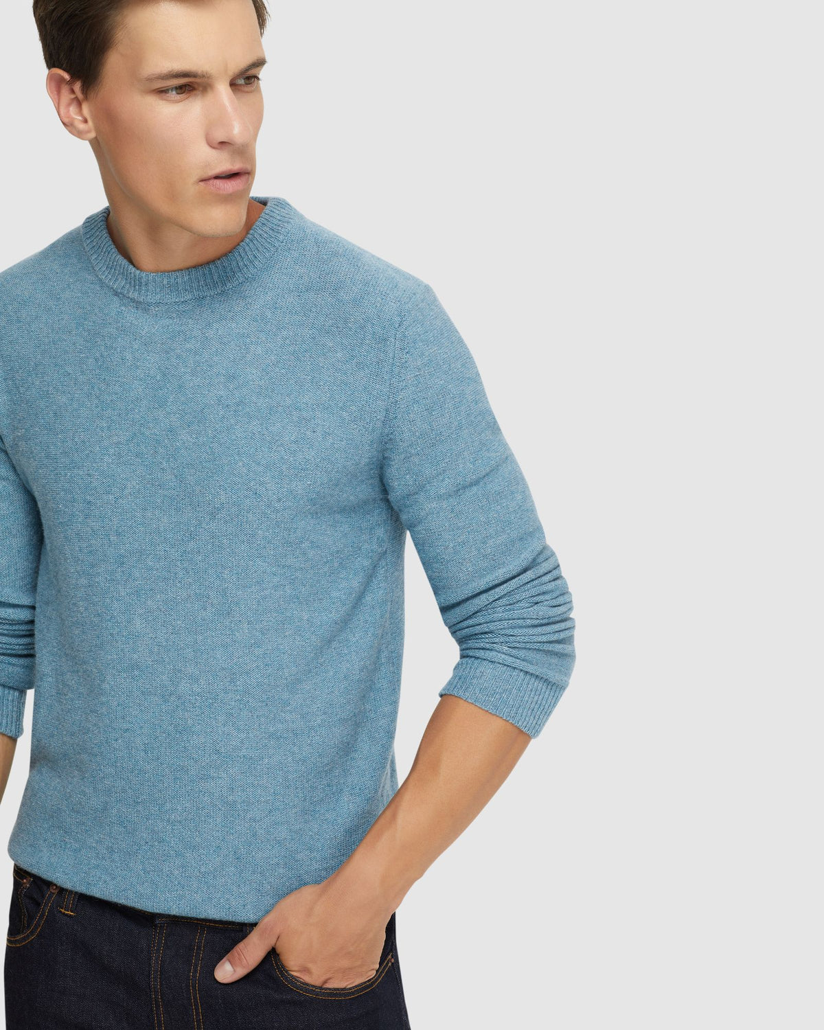 LEON CREW NECK WOOL RICH KNIT MENS KNITWEAR