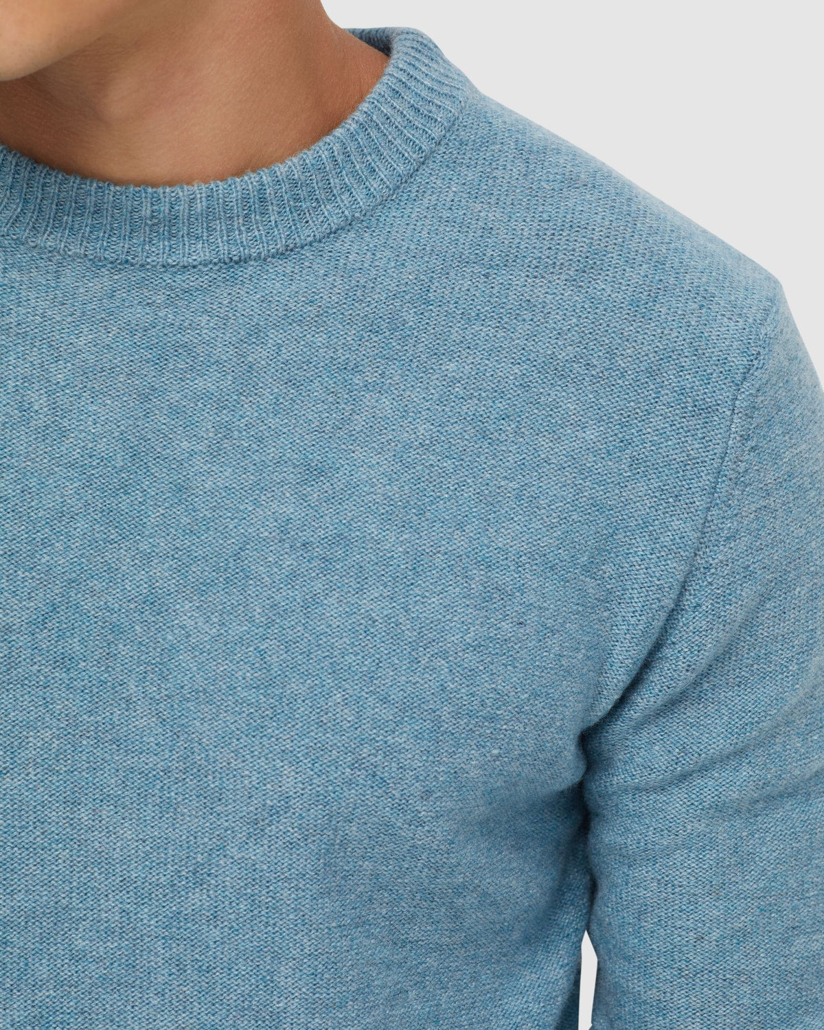 LEON CREW NECK WOOL RICH KNIT MENS KNITWEAR