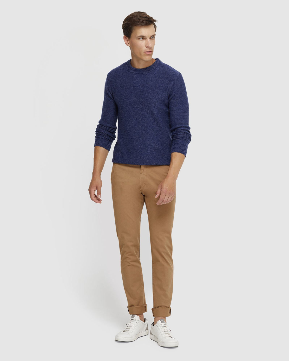 LEON CREW NECK WOOL RICH KNIT MENS KNITWEAR