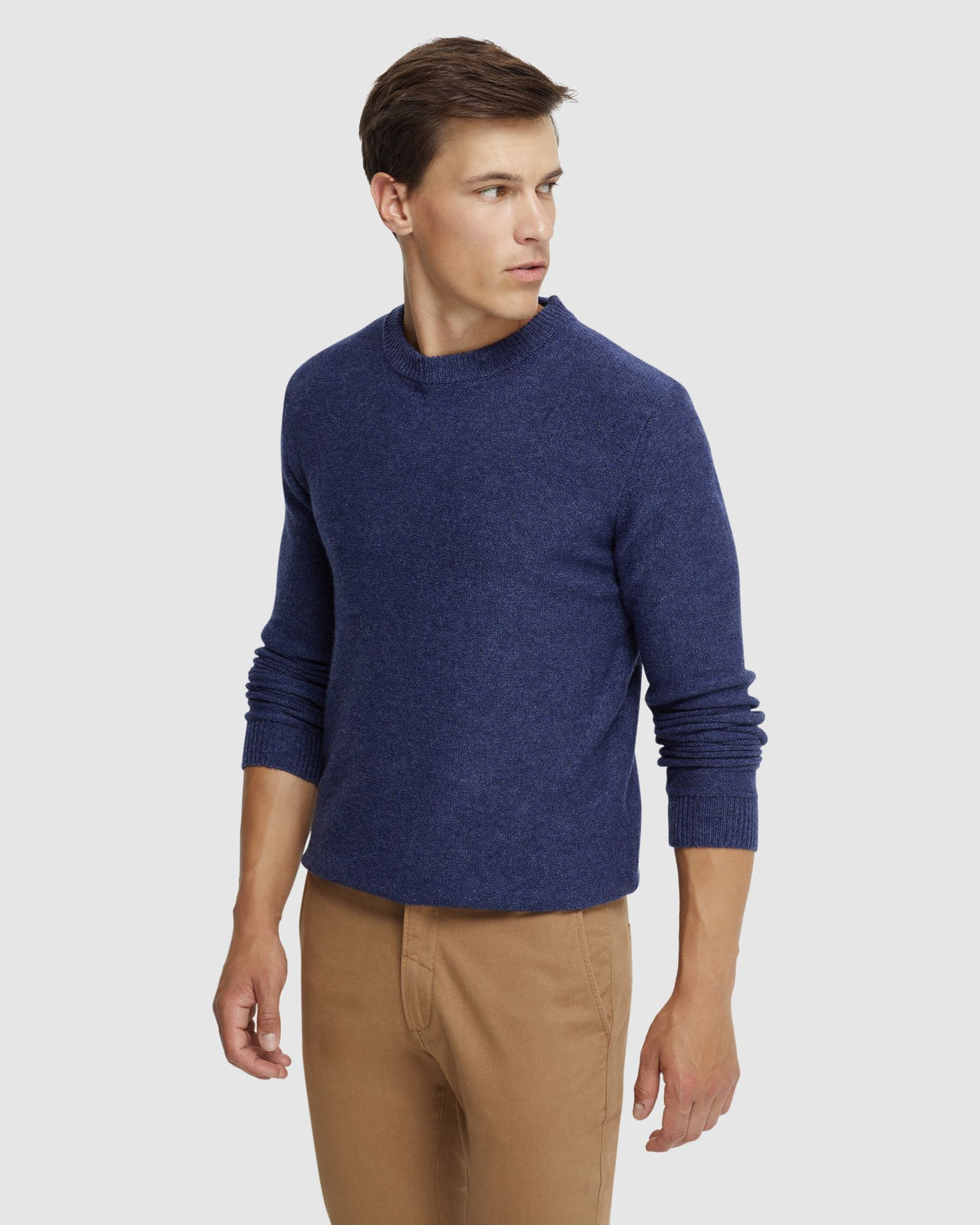 LEON CREW NECK WOOL RICH KNIT MENS KNITWEAR