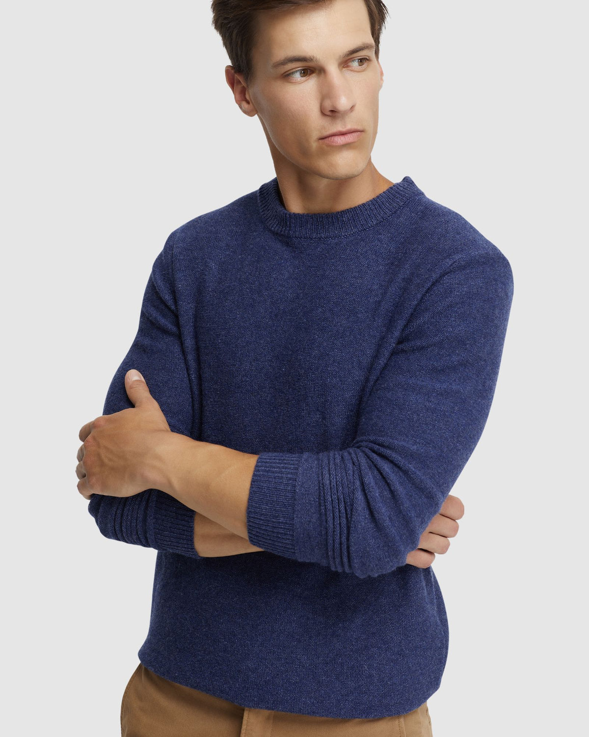 LEON CREW NECK WOOL RICH KNIT MENS KNITWEAR