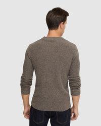 LEON CREW NECK WOOL RICH KNIT MENS KNITWEAR