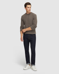 LEON CREW NECK WOOL RICH KNIT MENS KNITWEAR