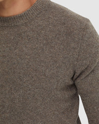 LEON CREW NECK WOOL RICH KNIT MENS KNITWEAR
