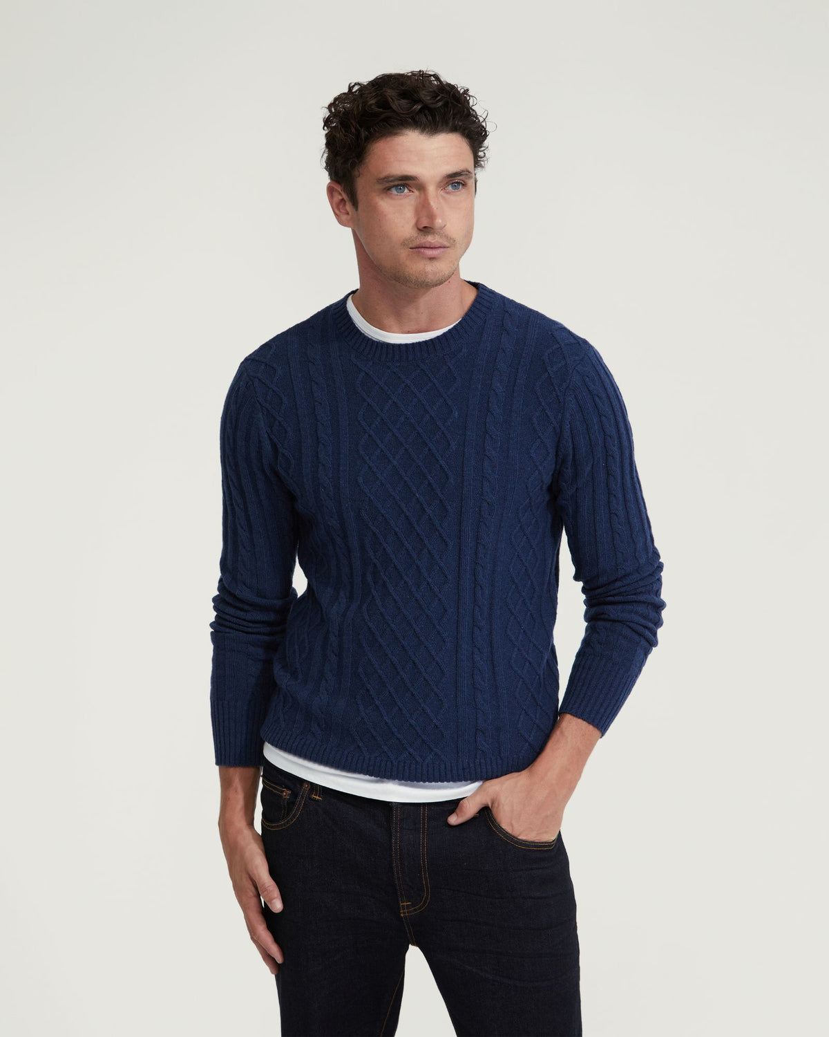 BRUNO WOOL RICH CABLE KNIT - AVAILABLE ~ 1-2 weeks MENS KNITWEAR