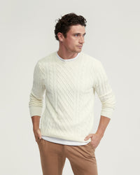BRUNO WOOL RICH CABLE KNIT - AVAILABLE ~ 1-2 weeks MENS KNITWEAR