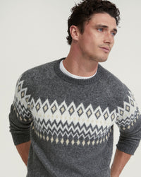 ASHTON PATTERNED CREW NECK KNIT - AVAILABLE ~ 1-2 weeks MENS KNITWEAR