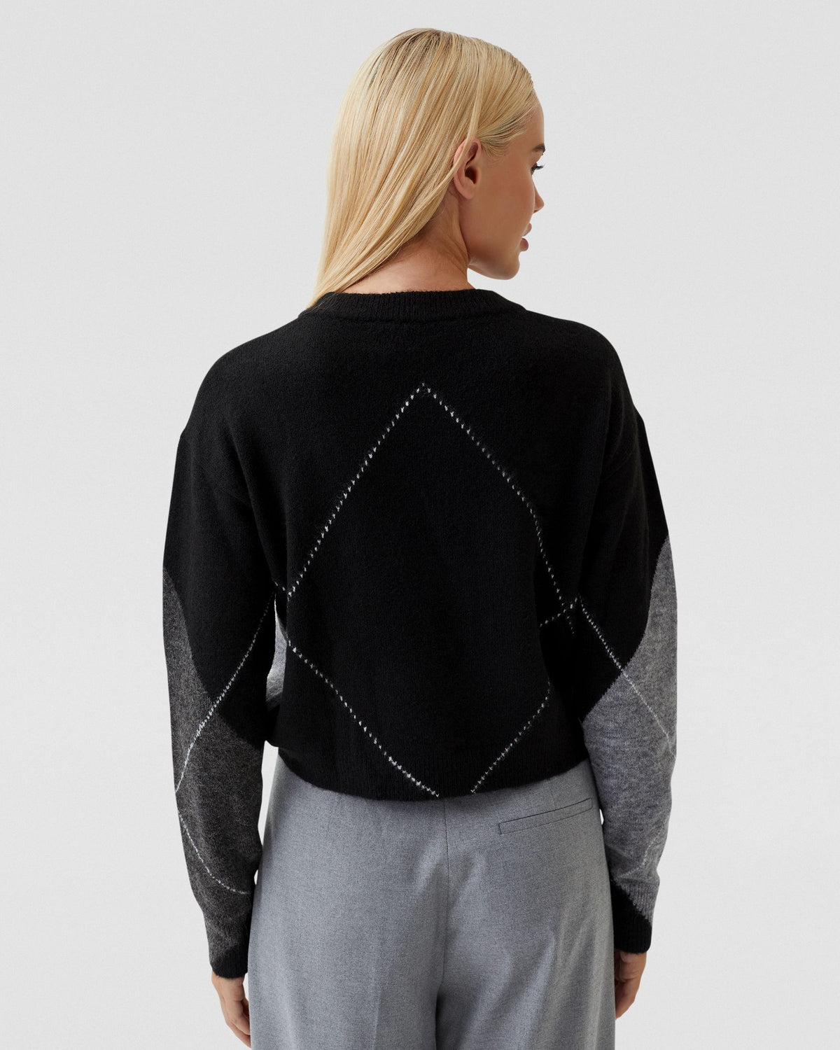 LOWEN ARGYLE V-NECK KNIT - AVAILABLE ~ 1-2 weeks WOMENS KNITWEAR