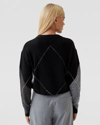 LOWEN ARGYLE V-NECK KNIT - AVAILABLE ~ 1-2 weeks WOMENS KNITWEAR