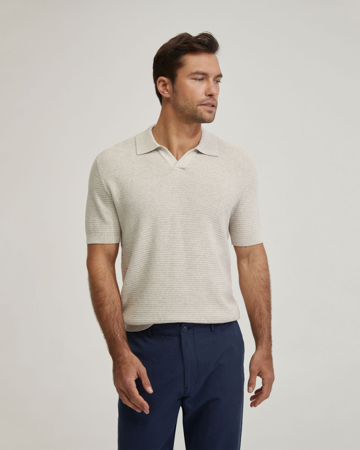 CORBIN COTTON KNITTED POLO MENS KNITWEAR