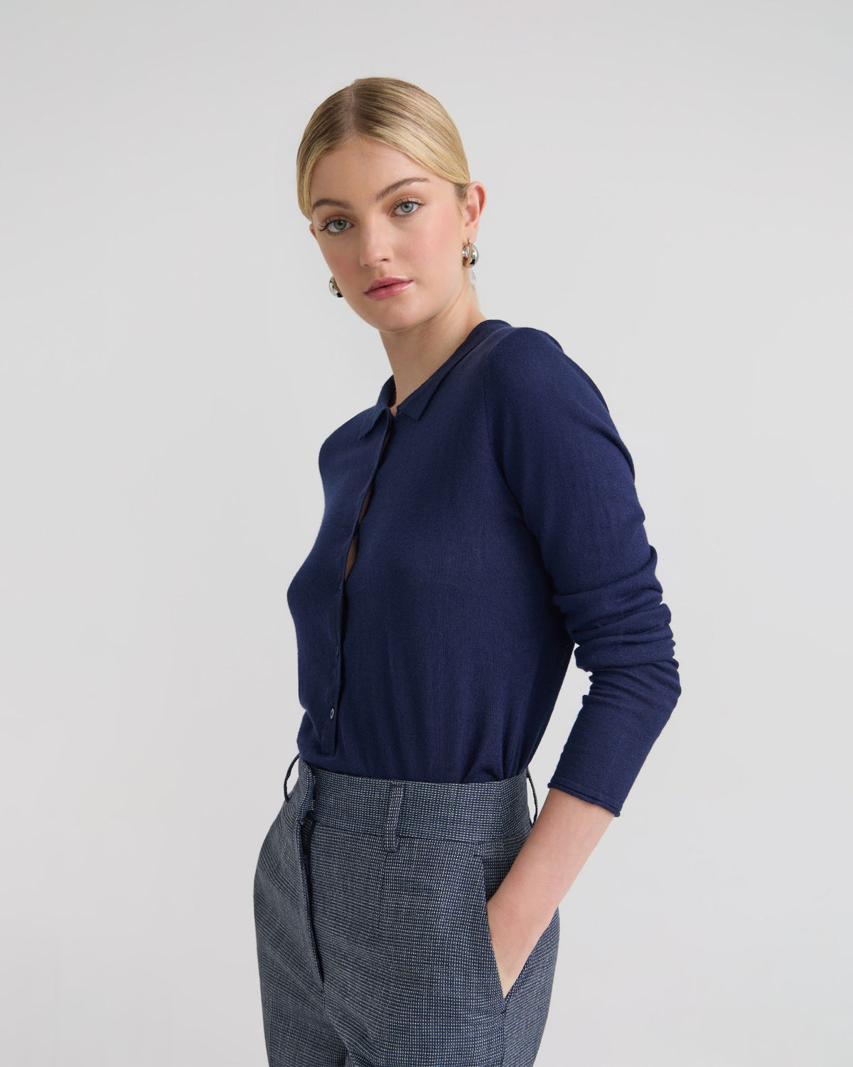 Edwina Silk Blend Polo Collar Knit WOMENS KNITWEAR