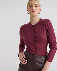 Edwina Silk Blend Polo Collar Knit WOMENS KNITWEAR