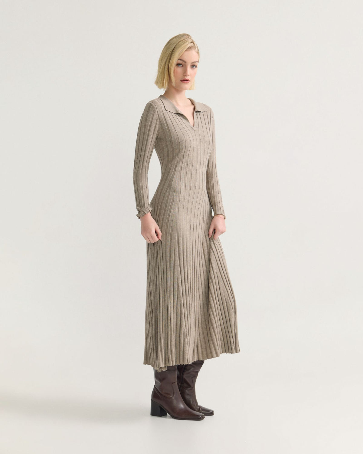 Dakota Knitted Polo Collar Dress WOMENS DRESSES
