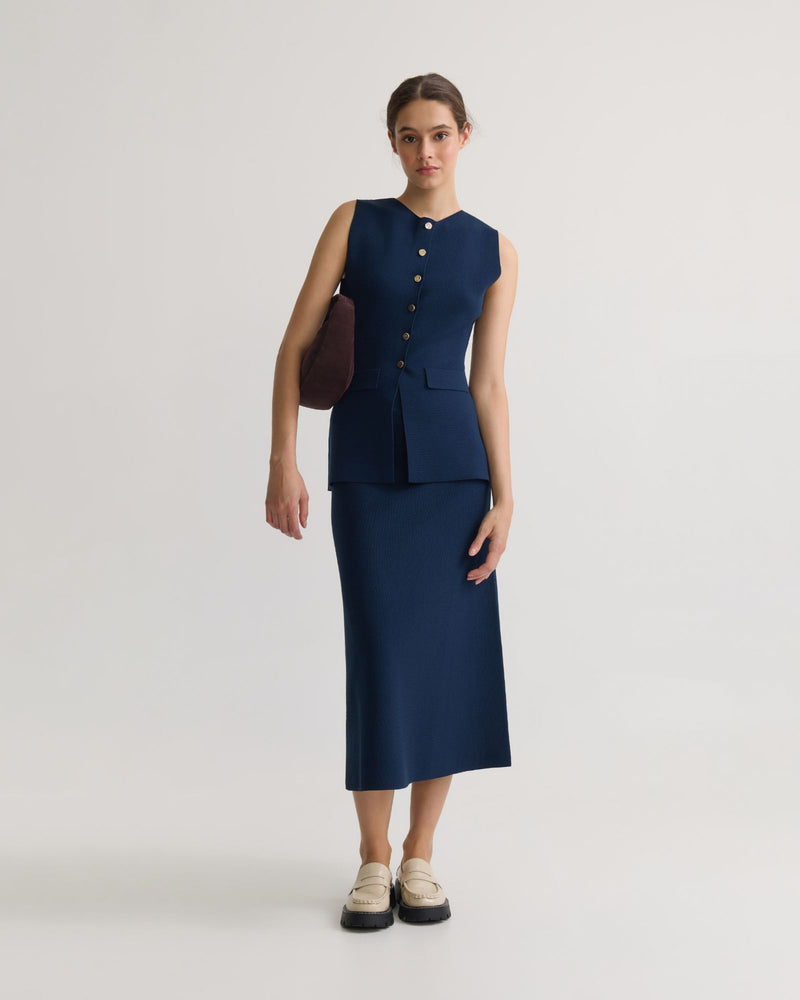 Drew Knitted Long Waistcoat WOMENS KNITWEAR